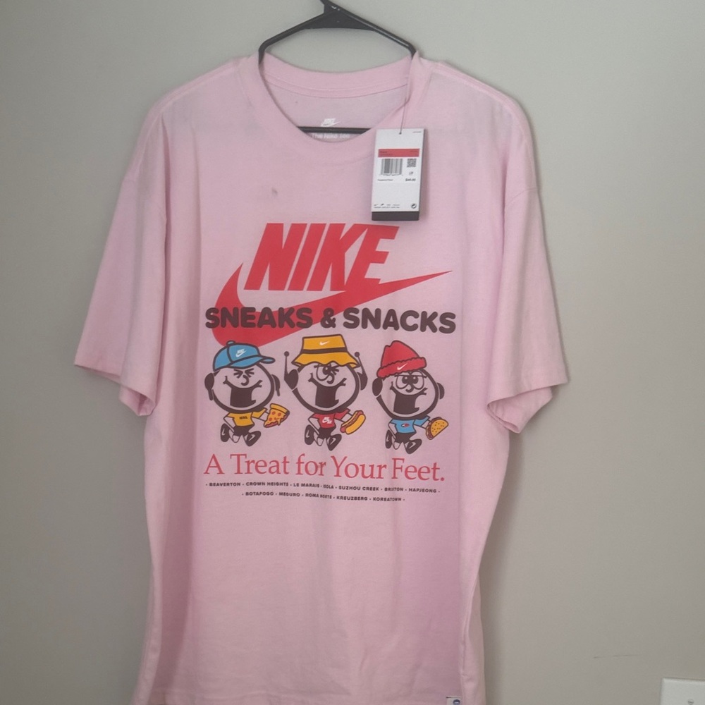Nike Pink Sneaks & Snacks Tee